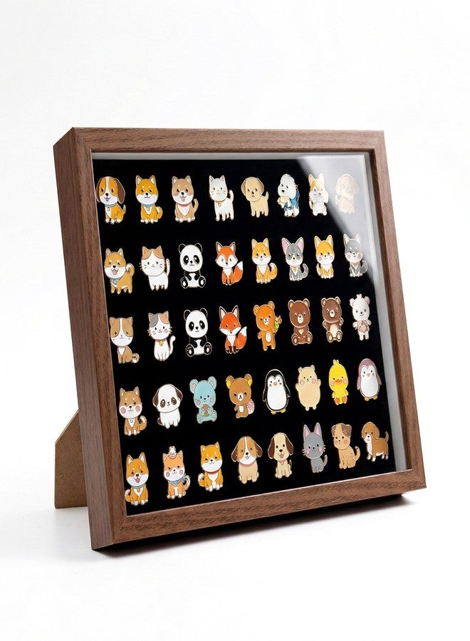 Leopacat 9X12 Pin Display Case - Enamel Pin Display Board Frame Collection Case,Wall Decor 4-24 Badges with EVA Foam and Clear Front for Enamel Pins,Medals,Jewelry,(Coffee) - Image 1
