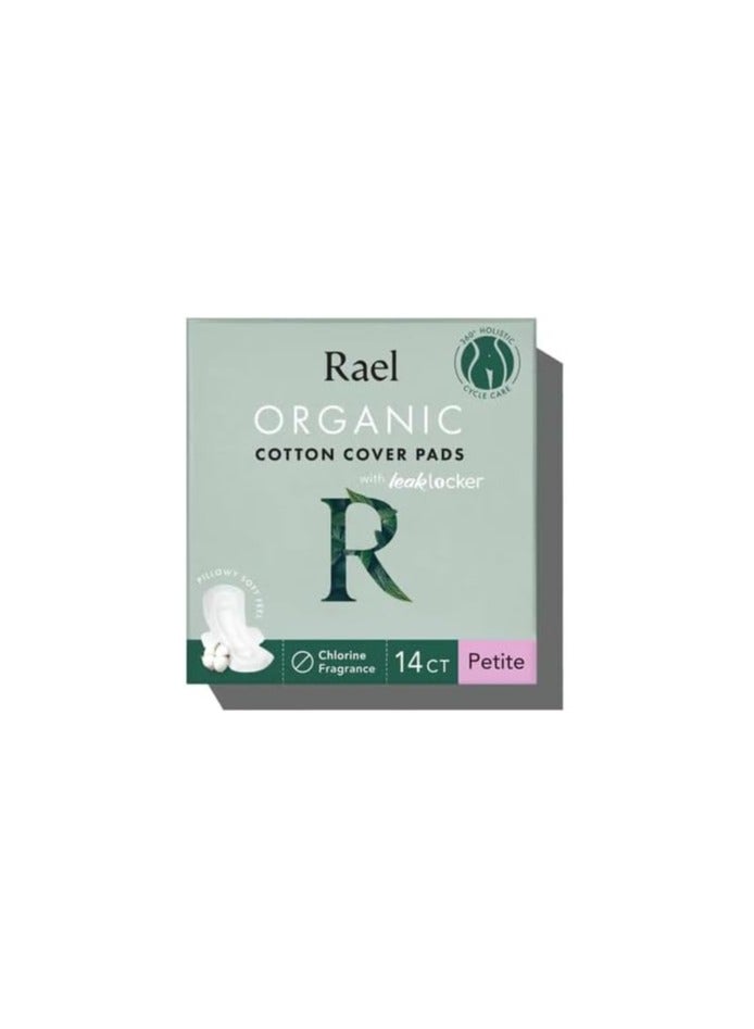 Rael Organic Cotton Sanitary Pads Petite 14 Count Safe for PCOS and Infections Chemical Free Non Irritating Pads for Delicate Feminine Care - Image 1