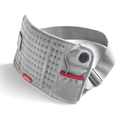 Sunbeam USBC Heating Pad Portable Pain Relief On The Go for Cramps Back Shoulder Arm Leg Pain 125 x 75 Grey