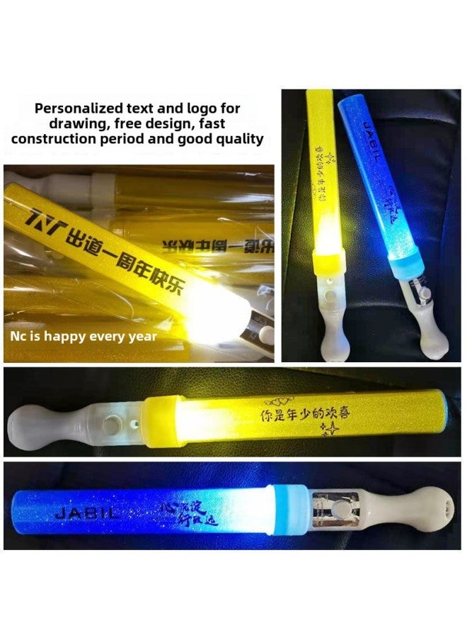 Concert LED Glow Stick Bar Cheer Fan Props Party Atmosphere Luminous Toy Stall Night Market Cross Border-Color:Shiny Short Bar (Red) - Image 4