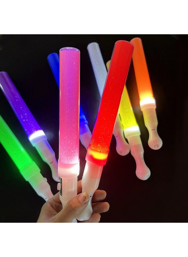 Concert LED Glow Stick Bar Cheer Fan Props Party Atmosphere Luminous Toy Stall Night Market Cross Border-Color:Shiny Short Bar (Red) - Image 1