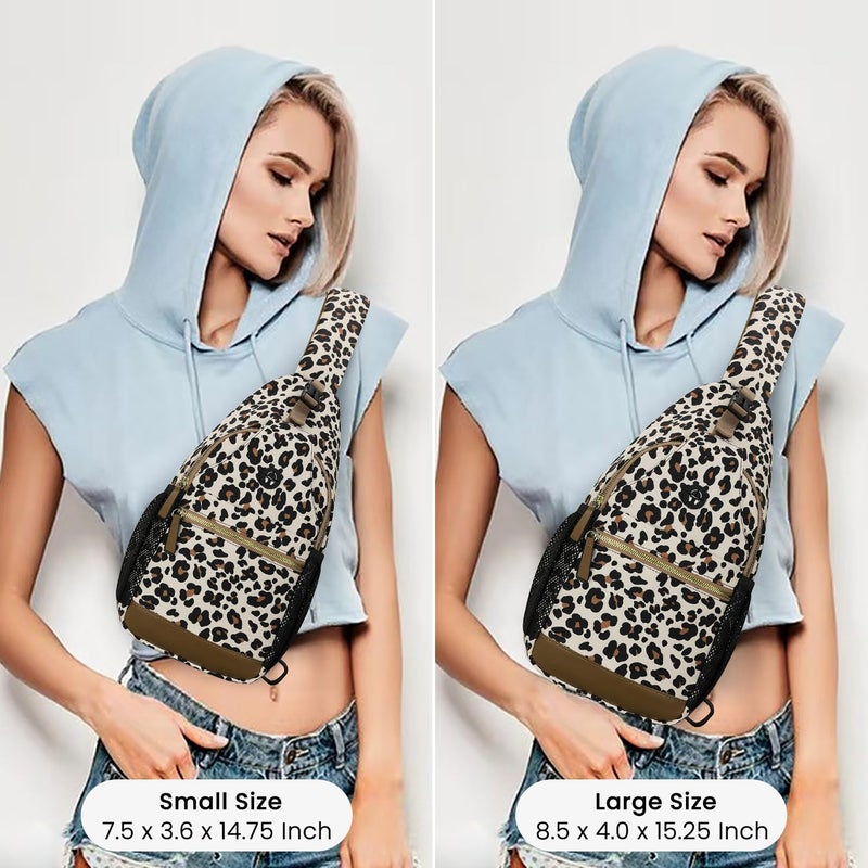 Vankor Large Crossbody Purses Bags for Women Men Travel, Chest Sling Bag Women Casual Cross Body Bag for Woman Sling Backpack Leopard Print - Image 5