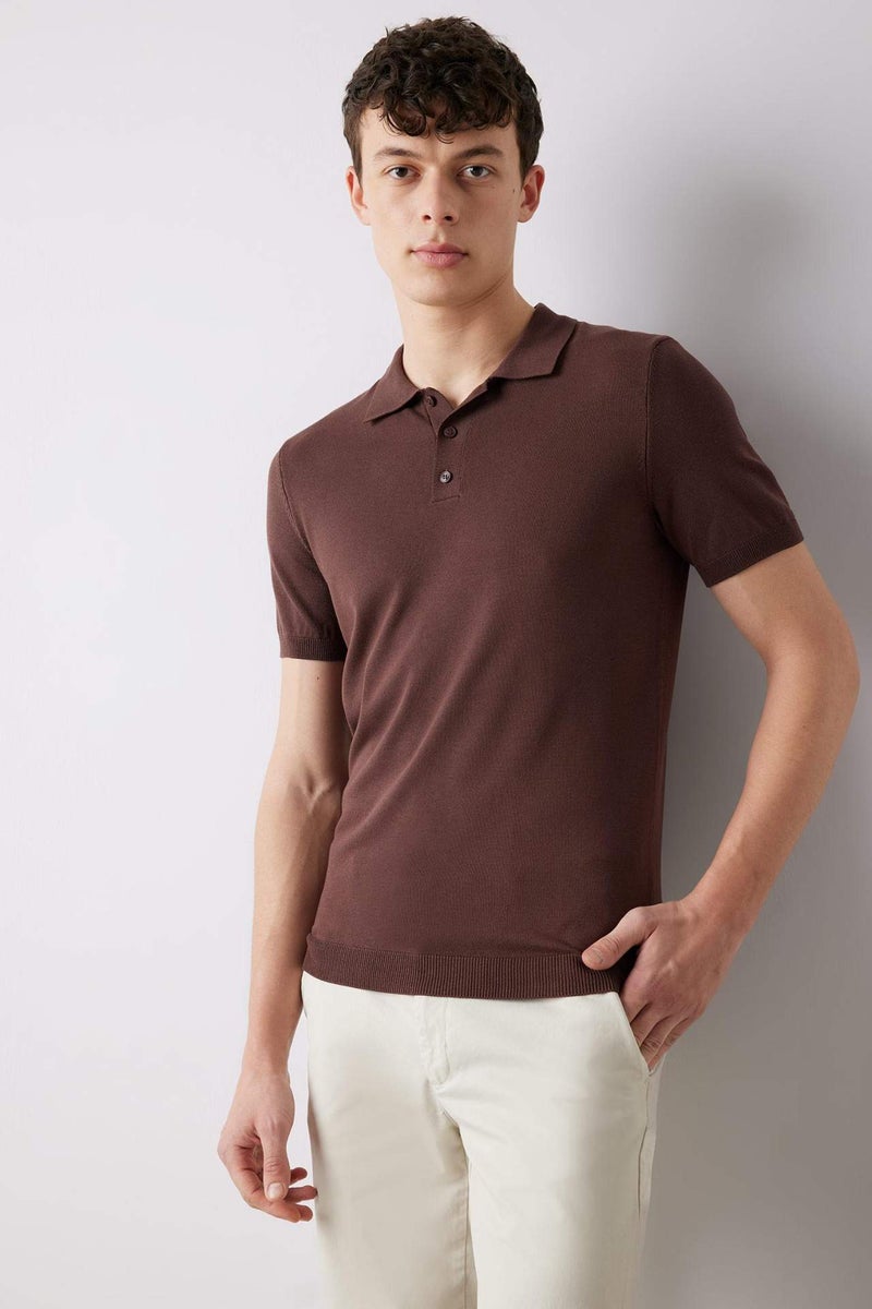 DeFacto Standard Fit Polo Collar Knitwear Short Sleeve Polo T-Shirt - Image 1