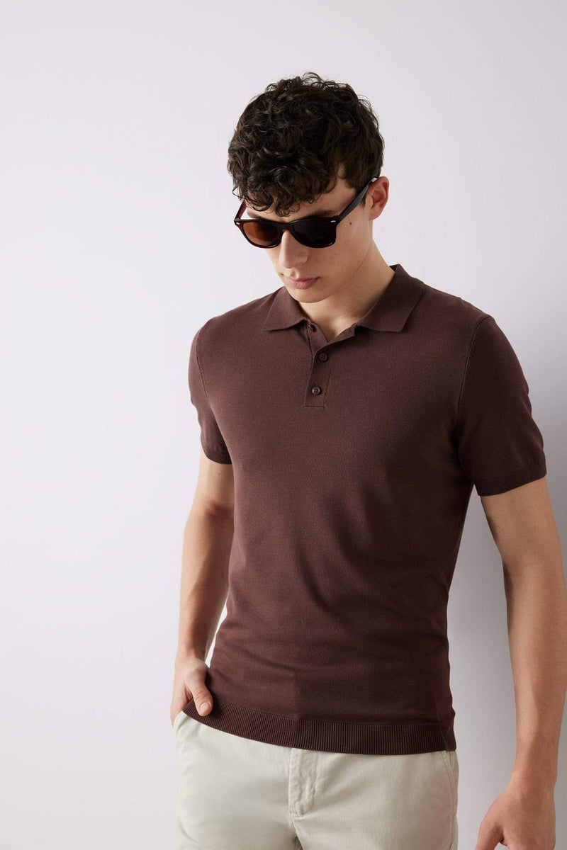 DeFacto Standard Fit Polo Collar Knitwear Short Sleeve Polo T-Shirt - Image 3