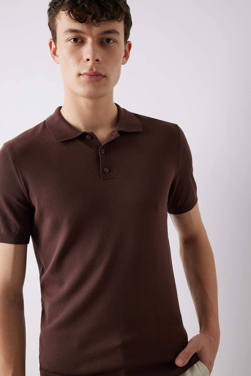 DeFacto Standard Fit Polo Collar Knitwear Short Sleeve Polo T-Shirt - Image 4
