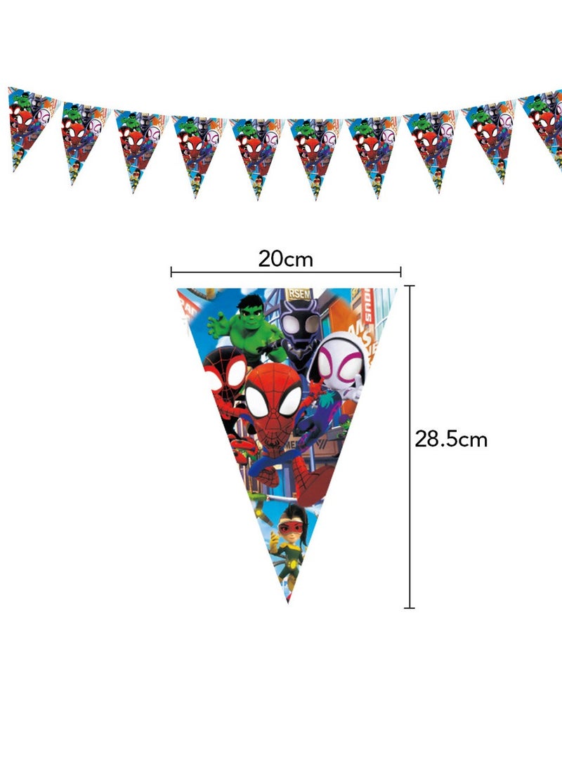 xppier 87 قطعة أدوات مائدة حفلات قابلة للاستخدام لمرة واحدة بموضوع سبايدرمان، احتفال عيد ميلاد الأطفال، مستلزمات حفلة استحمام الأطفال مع أطباق، ملاعق، شوكات، أكواب، مناديل، إلخ. 9 عناصر - Image 3