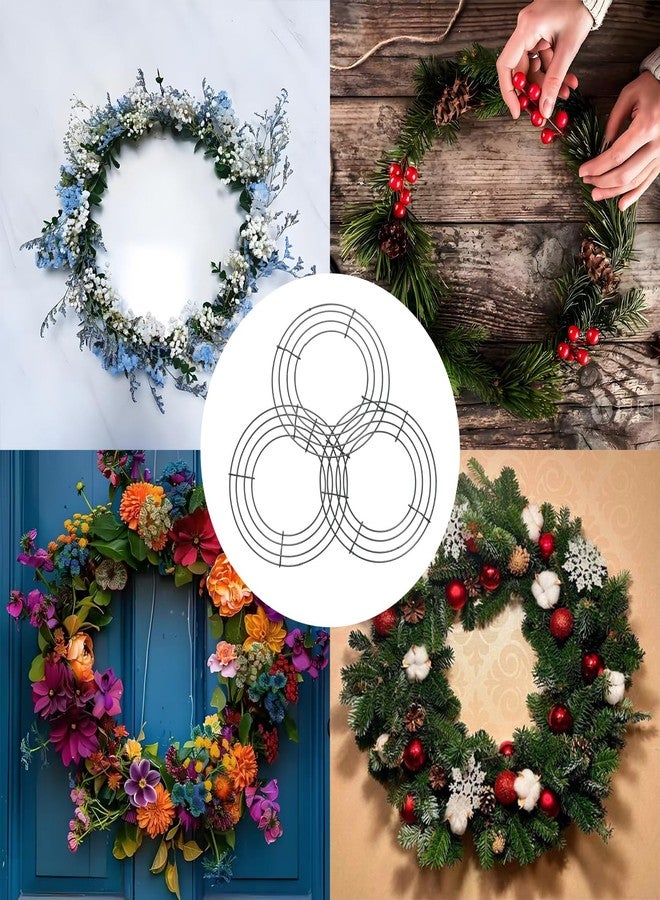 Mormchlots 6pcs Wreath Frame,Metal Wreath Form Dark Green Wire Rings,DIY Round Wreaths for Crafts & Floral Decorations on Weddings/Christmas Home Party Celebrations（8inch） - Image 5