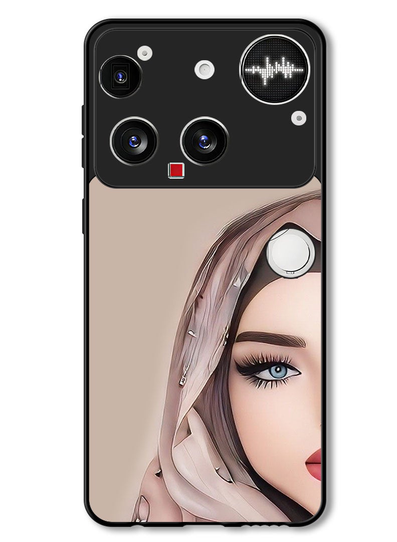 Theodor Case Compatible with Nothing Phone (3) 6.67 Inch Protection Shockproof Bumper Cover Girl Half Face - Image 1