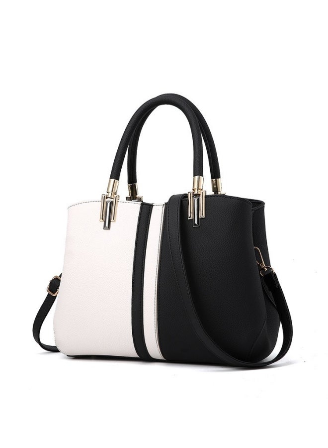 حقيبة كتف نسائية بألوان متباينة، حقيبة كروس من جلد البولي يوريثان للسيدات، حقيبة جانبية، حقيبة حمل ذات مقبض علوي، حقيبة يد ذات سعة كبيرة، حقيبة يد لطلاب الكلية والشباب - Image 1