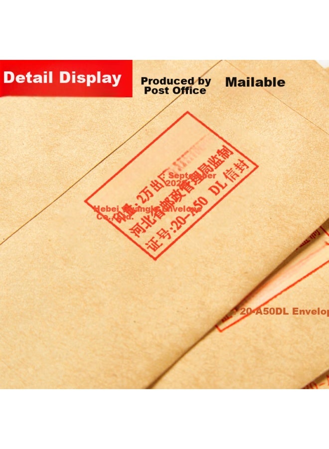 Kingdee 100 Sheets Kraft Paper Envelopes No. 5 220*110mm Cash Envelopes Invoice Salary Envelope Pouch Bcbq14-5 - Image 3