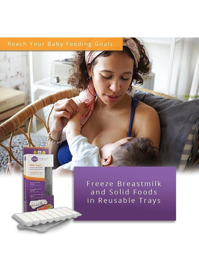 Milkies Fairhaven Health Milk Tray with Lid, Breastmilk Freezer Organization, 1 Ounce Sticks, Set of 2, Reusable, BPA and Silicone Free Containers, Freeze Your Baby Food  - Image 2