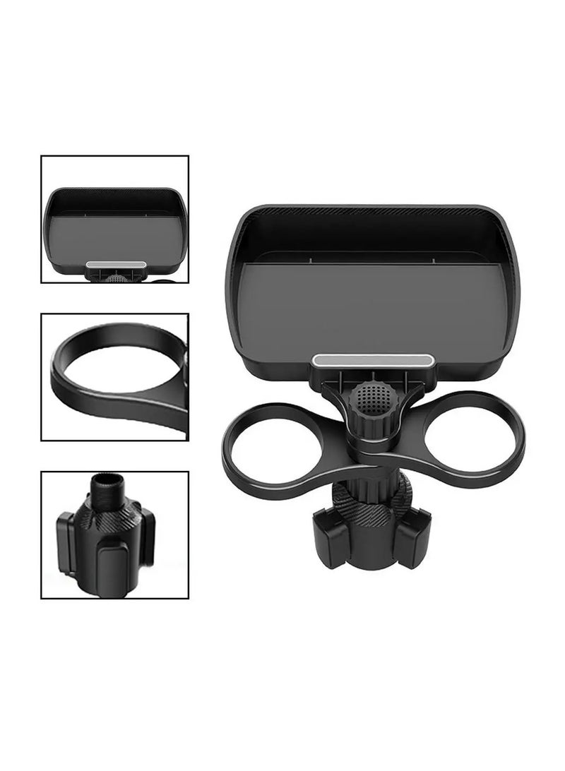 AROAQ Dual Cup Holder Expander - Adjustable 360° Rotating Multifunctional Car Seat Cup Holder and Snack Tray - Image 5