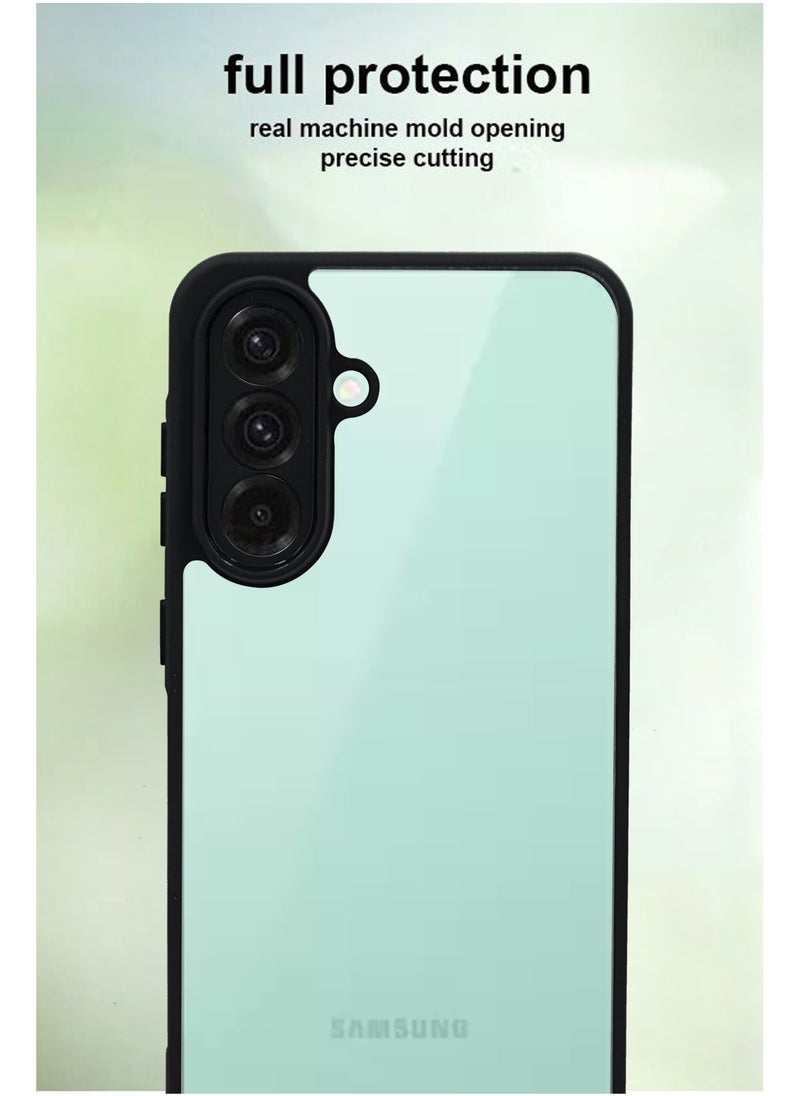 Generic - Transparent Silicone Frame Back Cover for Samsung Galaxy A26 - Camera Protection Shockproof Bumper-Shockproof Hard Back with Black Border - Scratch & Drop Protection - Stylish & Durable Design- Black - Image 1