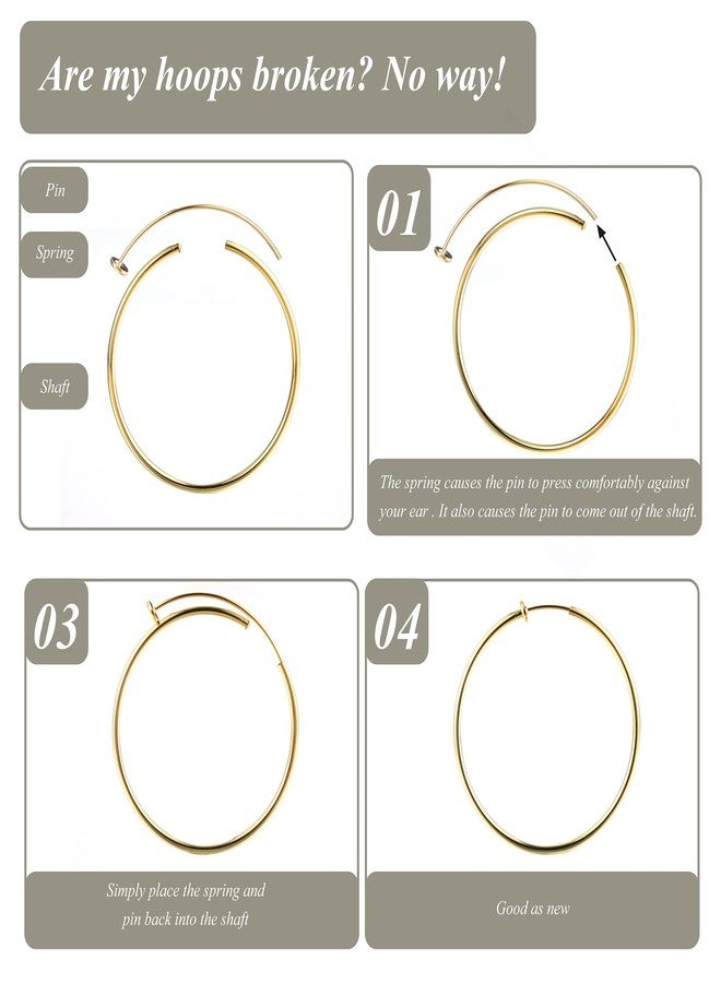 Sanfenly Clip On Hoop Earrings for Women Silver Gold Spring Unpierced Twisted Hoop Earrings for Non-Pierced Ears, Metal, Cubic Zirconia - Image 4