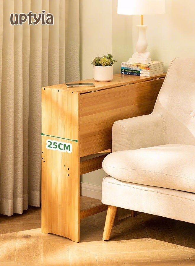 أوبتيا مكتب قابل للطي مع رف تخزين ، مكتب كتابة من الخشب الصلب ، طاولة كتابة للدراسة مع رف كتب للمكتب المنزلي وغرفة النوم وغرفة المعيشة والمساحات الصغيرة ، 103 * 54 * 76 سم - Image 4