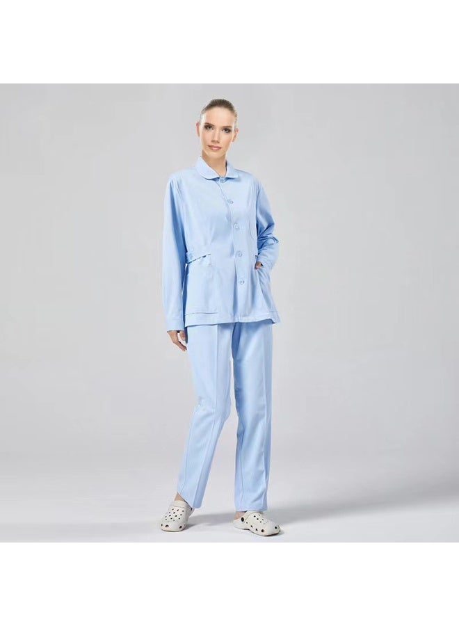 NIBEMINENT Lab Coat Doctor Uniform for Women Outwear Medical Clothing Long Sleeve Scrubs  Nurse Uniforms Beauty Salon workwear - Image 1