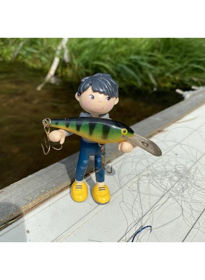 HABA - HABA Little Friends Liam  375 Boy Dollhouse Toy Figure with Black Hair - Image 1
