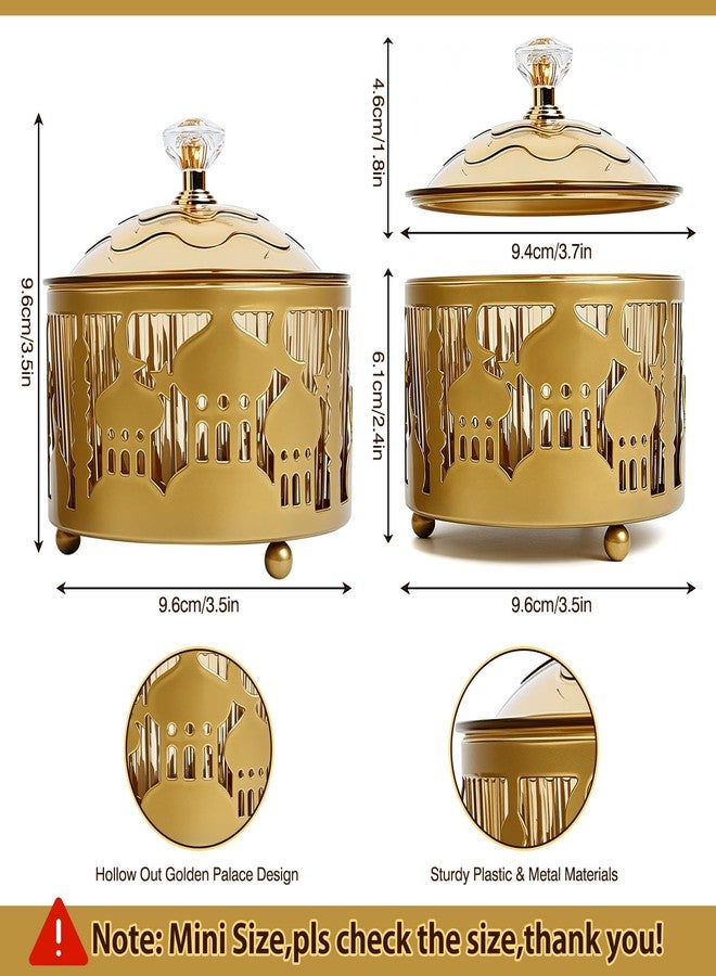 Eforcase 6PCS Ramadan Tray with Lid Eid Mubarak Dinner Plate Ramadan Serving Tray Muslim Islamic Dessert Trays Tableware Dessert Metal Platters Candy Storage Container Pastry Small Display Holder - Image 3
