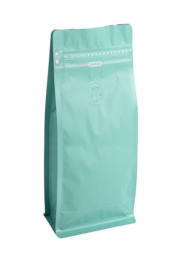 felipack 50 Pieces 0.75 LB Blue Green Coffee Bags with Aluminum Foil Liner Pack of 50, High Barrier Coffee Pouches with Degassing Valve, Ziplock Food Storage Bags with Pull Tape, 12oz/0.75lb/340gram - Image 1