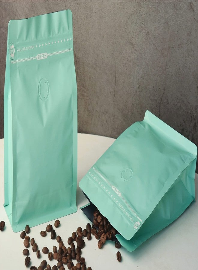 felipack 50 Pieces 0.75 LB Blue Green Coffee Bags with Aluminum Foil Liner Pack of 50, High Barrier Coffee Pouches with Degassing Valve, Ziplock Food Storage Bags with Pull Tape, 12oz/0.75lb/340gram - Image 5