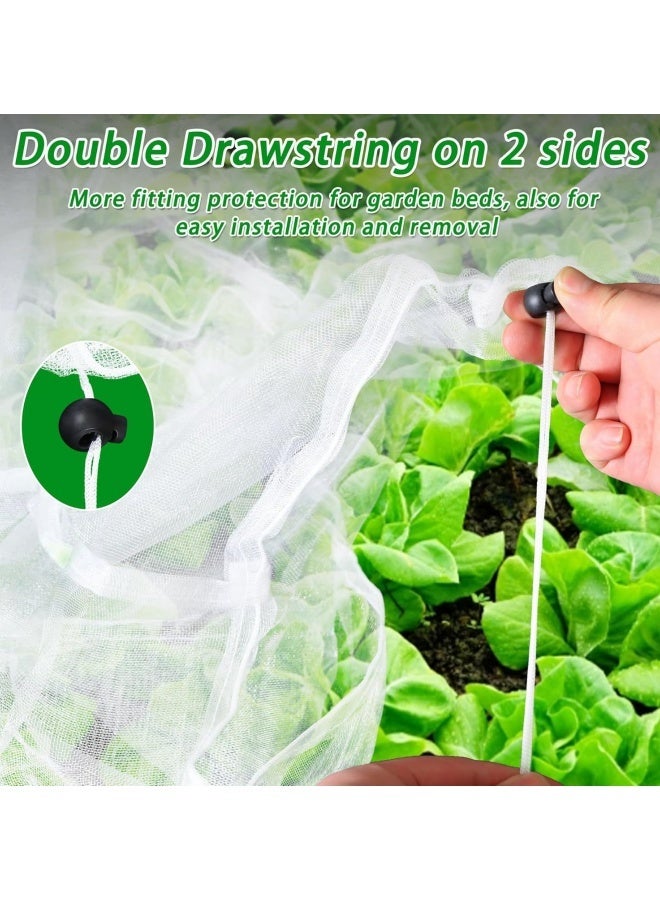 إم مياويان غطاء سرير الحديقة مع رباط لنباتات الحدائق والخضروات والفواكه والزهور وشبكة مقاومة للطيور والآفات - Image 4