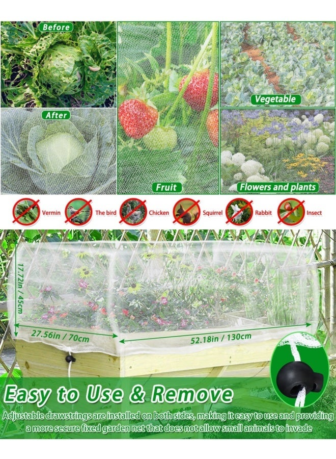 إم مياويان غطاء سرير الحديقة مع رباط لنباتات الحدائق والخضروات والفواكه والزهور وشبكة مقاومة للطيور والآفات - Image 2