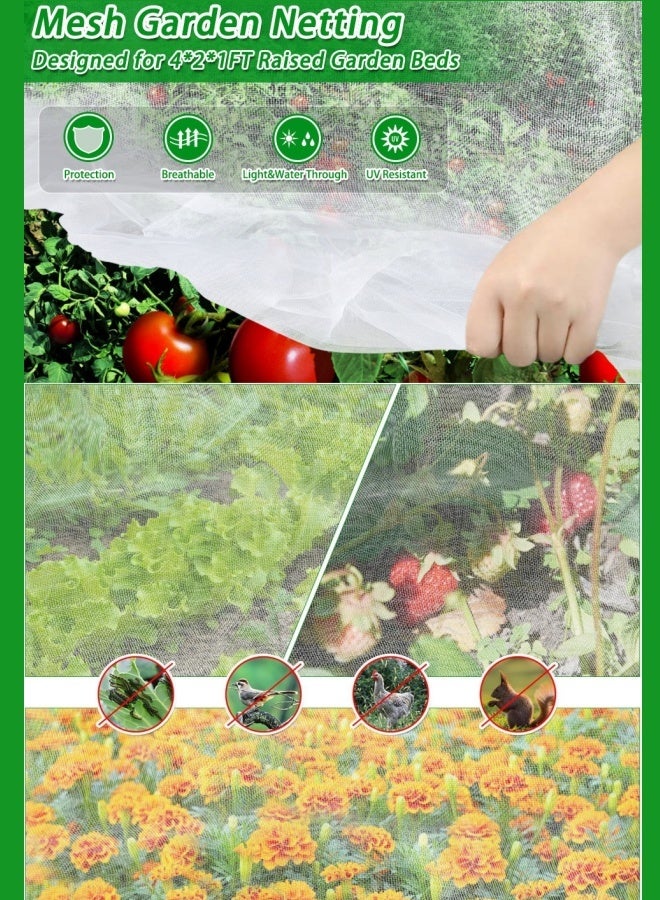 إم مياويان غطاء سرير الحديقة مع رباط لنباتات الحدائق والخضروات والفواكه والزهور وشبكة مقاومة للطيور والآفات - Image 3