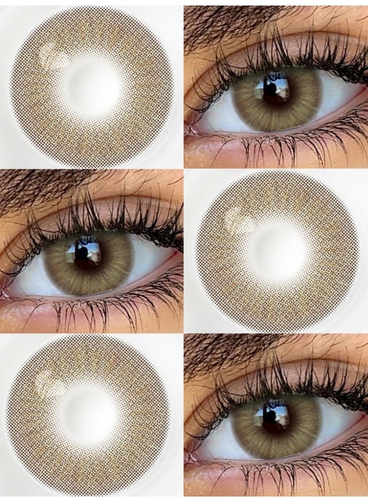 يواي عدسات لاصقة ملونة بنية من ماركة UYAAI، قابلة للاستخدام لمدة سنة، تجميلية للجنسين، طبيعية وأنيقة، نسبة الماء 42% - Image 2