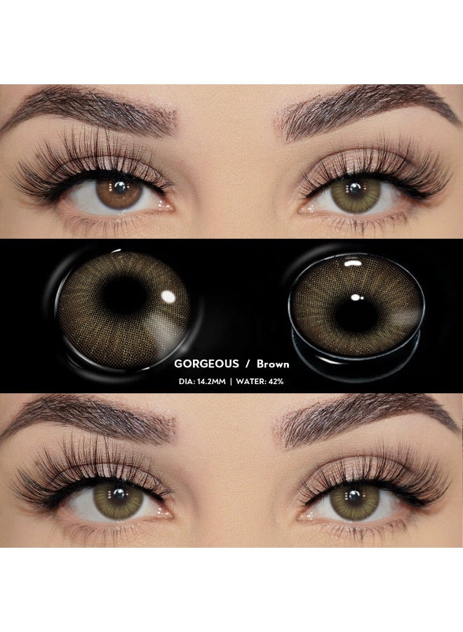 يواي عدسات لاصقة ملونة بنية من ماركة UYAAI، قابلة للاستخدام لمدة سنة، تجميلية للجنسين، طبيعية وأنيقة، نسبة الماء 42% - Image 5