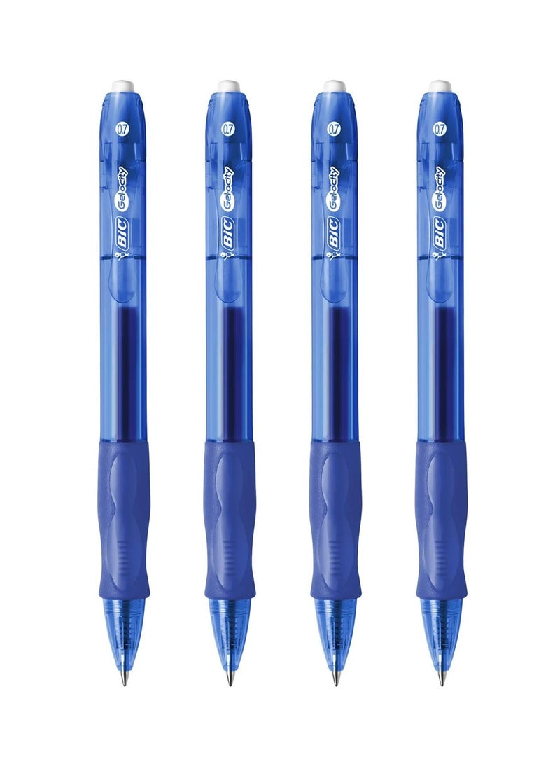 Bic 4-Piece Gelocity Gel Ink Pen 0.7mm Tip Blue Ink  - Image 1