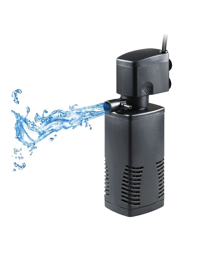 Fish Tank Filter, Aquarium Internal Filter for 15-40 Gallon Tank, Crystal Clear Aquarium Filters, Submersible Pump Filter System Turtle Tank Accessories for Fish Tank Water Clean - Image 1