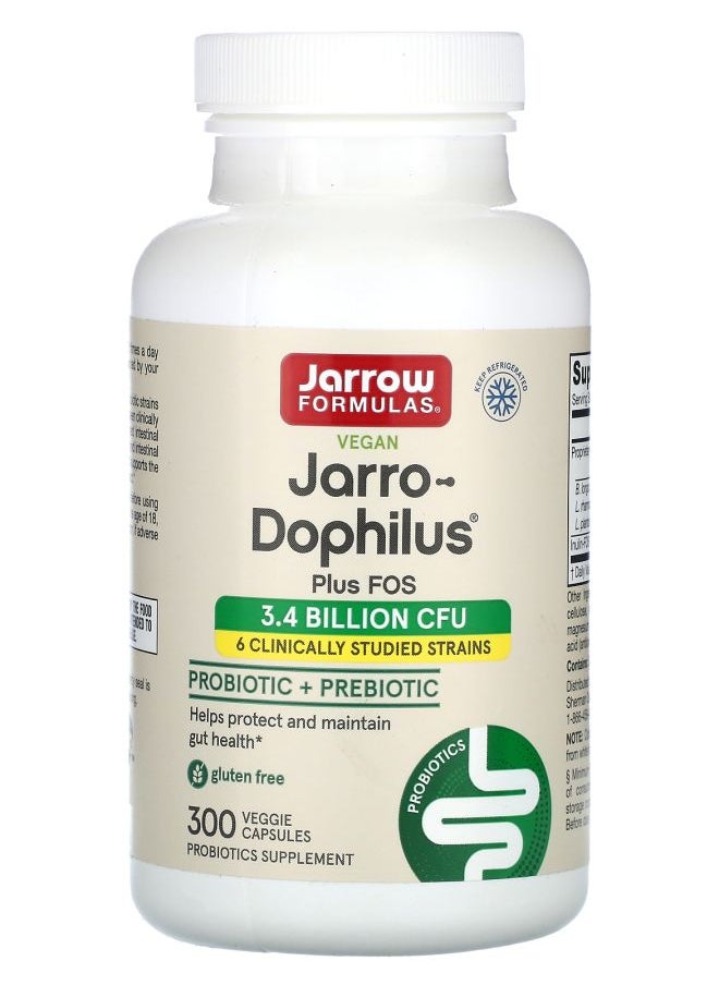 jarrow formulas Vegan Jarro-Dophilus Plus FOS 300 Veggie Capsules  - Image 1