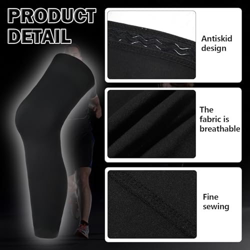 APLZGMG Compression Leg Sleeve, Basketball Leg Sleeve Full Length Sports Cycling Leg Sleeves Knee Brace Undersleeve for Men Women Running - Image 2