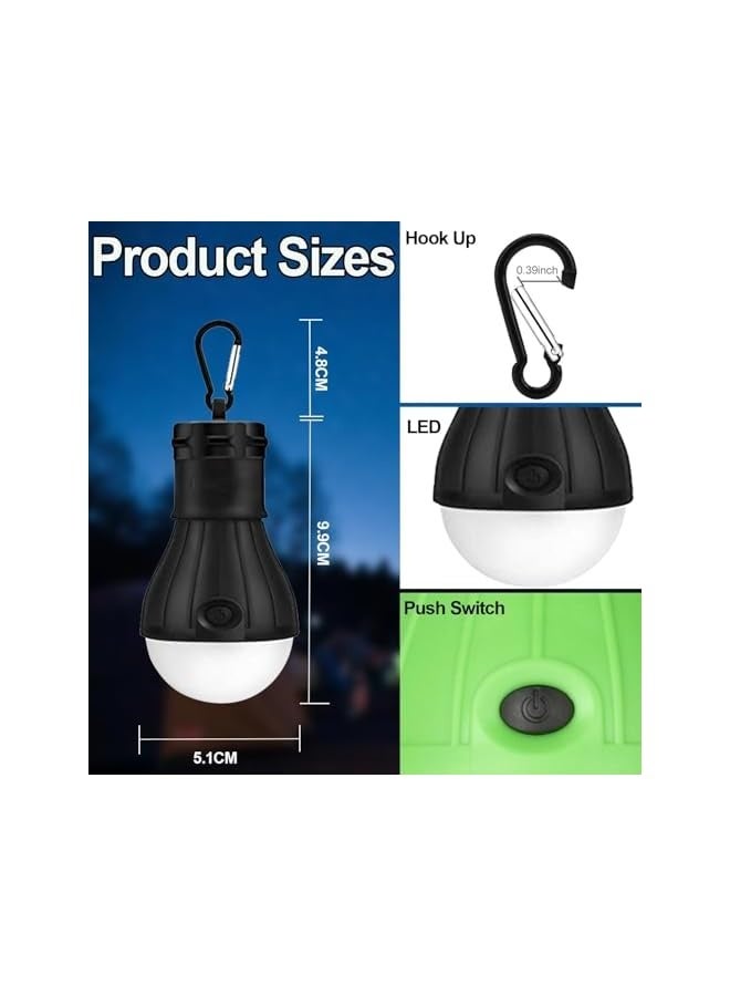 erorex Tent Lamp Portable LED, Tent lamp with Clip Hook, Tent Light Bulbs Lantern Battery Powered, 3 Lighting Modes for Emergency Backpacking Camping Outdoor and Indoor(4 Packs, Battery Inclued)  - Image 2