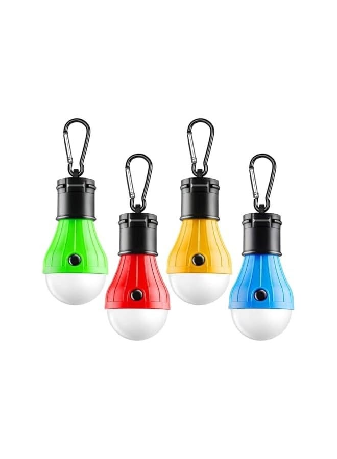 erorex Tent Lamp Portable LED, Tent lamp with Clip Hook, Tent Light Bulbs Lantern Battery Powered, 3 Lighting Modes for Emergency Backpacking Camping Outdoor and Indoor(4 Packs, Battery Inclued)  - Image 1