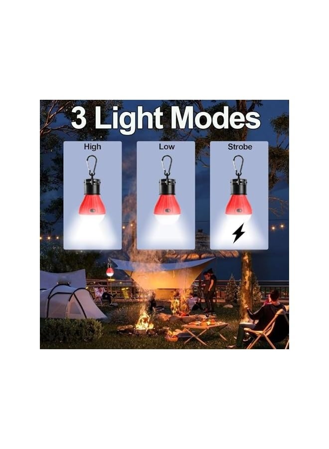 erorex Tent Lamp Portable LED, Tent lamp with Clip Hook, Tent Light Bulbs Lantern Battery Powered, 3 Lighting Modes for Emergency Backpacking Camping Outdoor and Indoor(4 Packs, Battery Inclued)  - Image 3