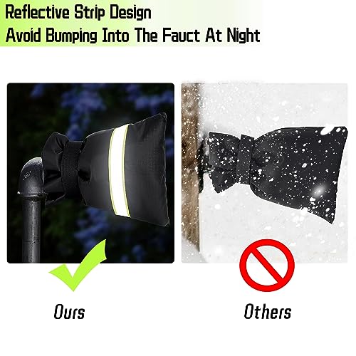 OUTTDID Outdoor Faucet Cover for Winter - Pro 7.1" W x 9.8" H - 2 Pack Outdoor Water Faucet Cover Socks for Winter Freeze Protection Pipe Insulation Reusable Waterproof Insulated Spigot backflow Cover - Image 3
