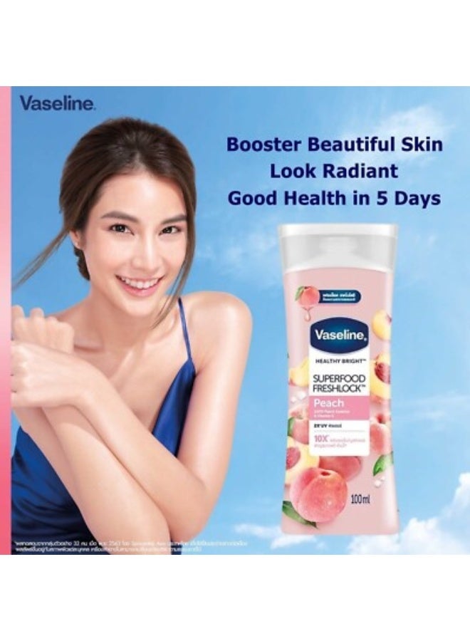 فازلين لوشن سوبر فود فريشلوك بنكهة الخوخ 100 مل - Image 3