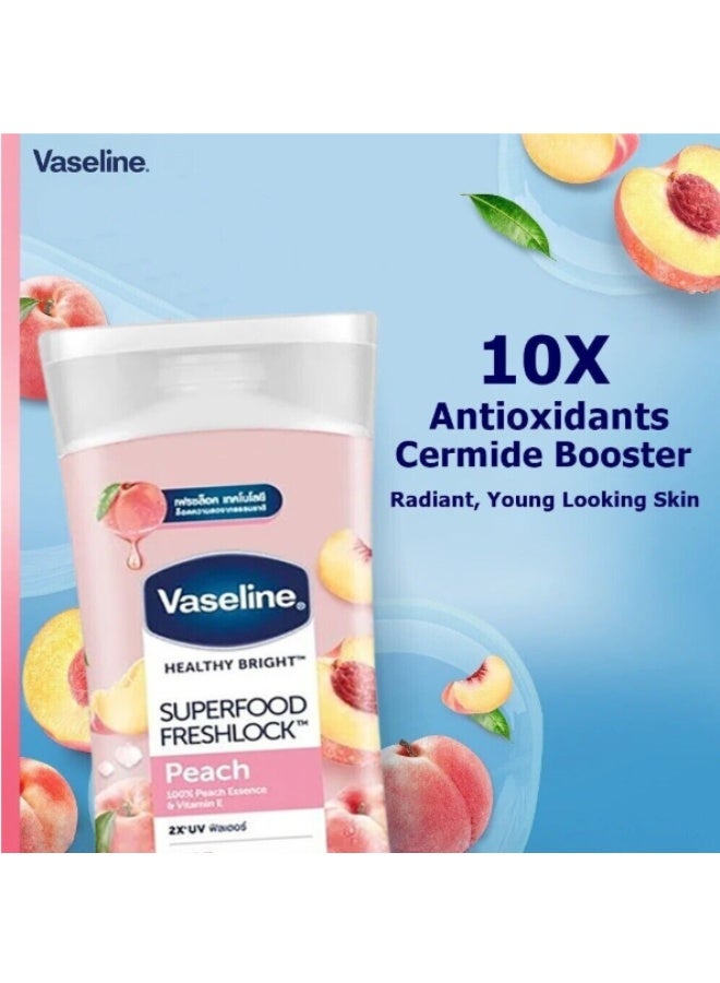 فازلين لوشن سوبر فود فريشلوك بنكهة الخوخ 100 مل - Image 2