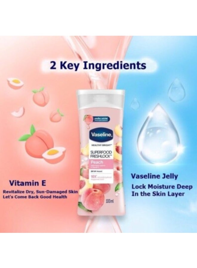 فازلين لوشن سوبر فود فريشلوك بنكهة الخوخ 100 مل - Image 5