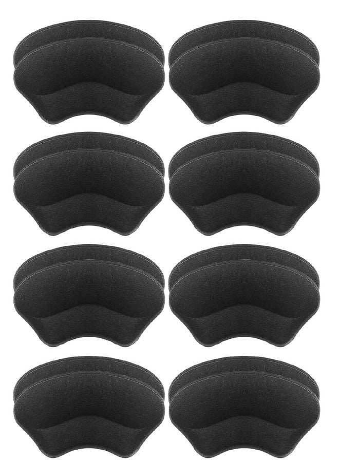 SEFLICA® 8 Pair Combo Self-Adhesive Heel Grips Liner Shoe Tightener Inserts for Loose Shoes, Shoe Bite Protector Heel Pads Snugs for Shoe Insoles, Heel Pad for Heel Pain Men Women ,Heel Liner (8 Black, Free) - Image 1