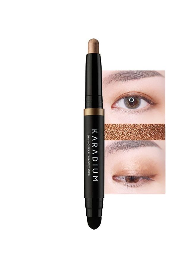Shining Pearl Smudging Eye Shadow Stick 1.4g (#12 Bronze Star) - Waterproof Long Lasting Daily Eye Makeup Eye Shadow Stick - Creamy Texture, Easy to Draw, Hypoallergenic for Sensitive Eyes