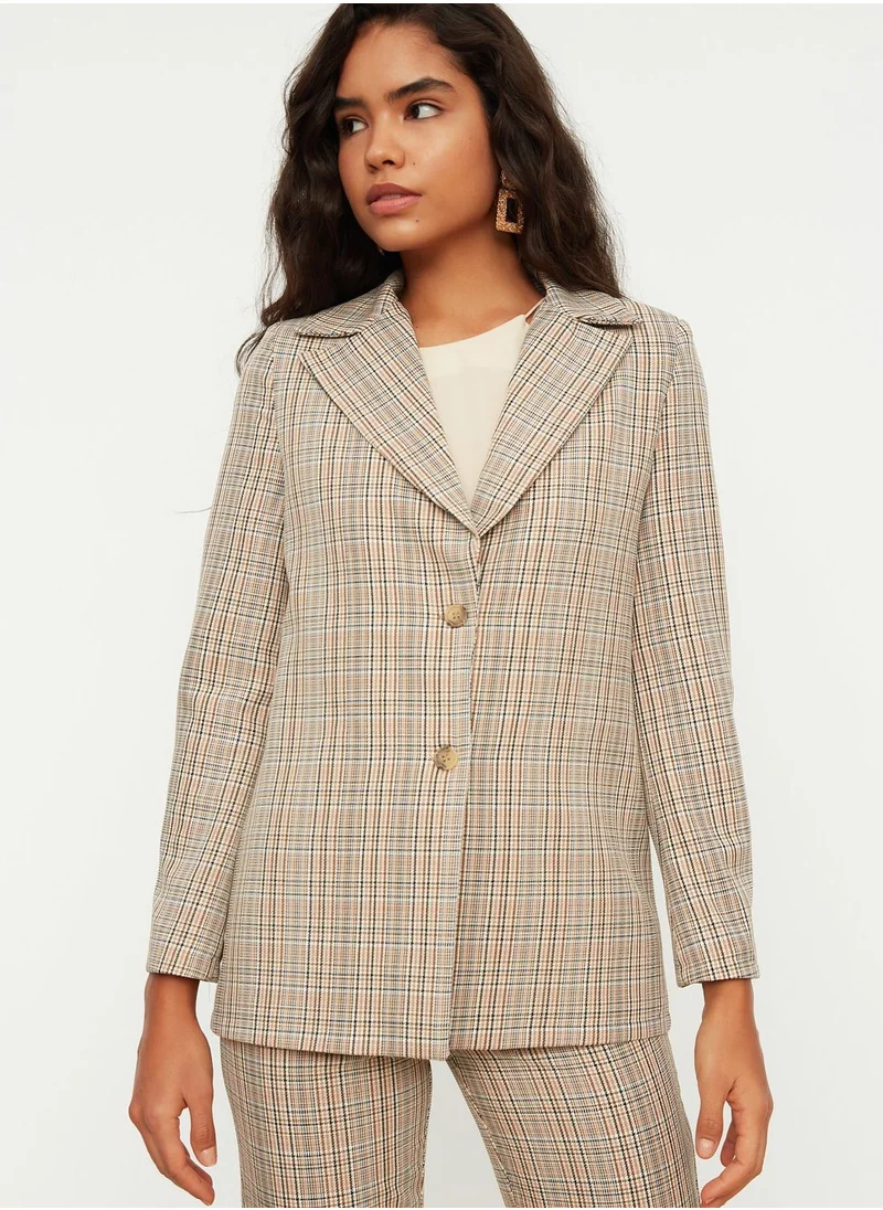 trendyol Printed Button Detail Blazer