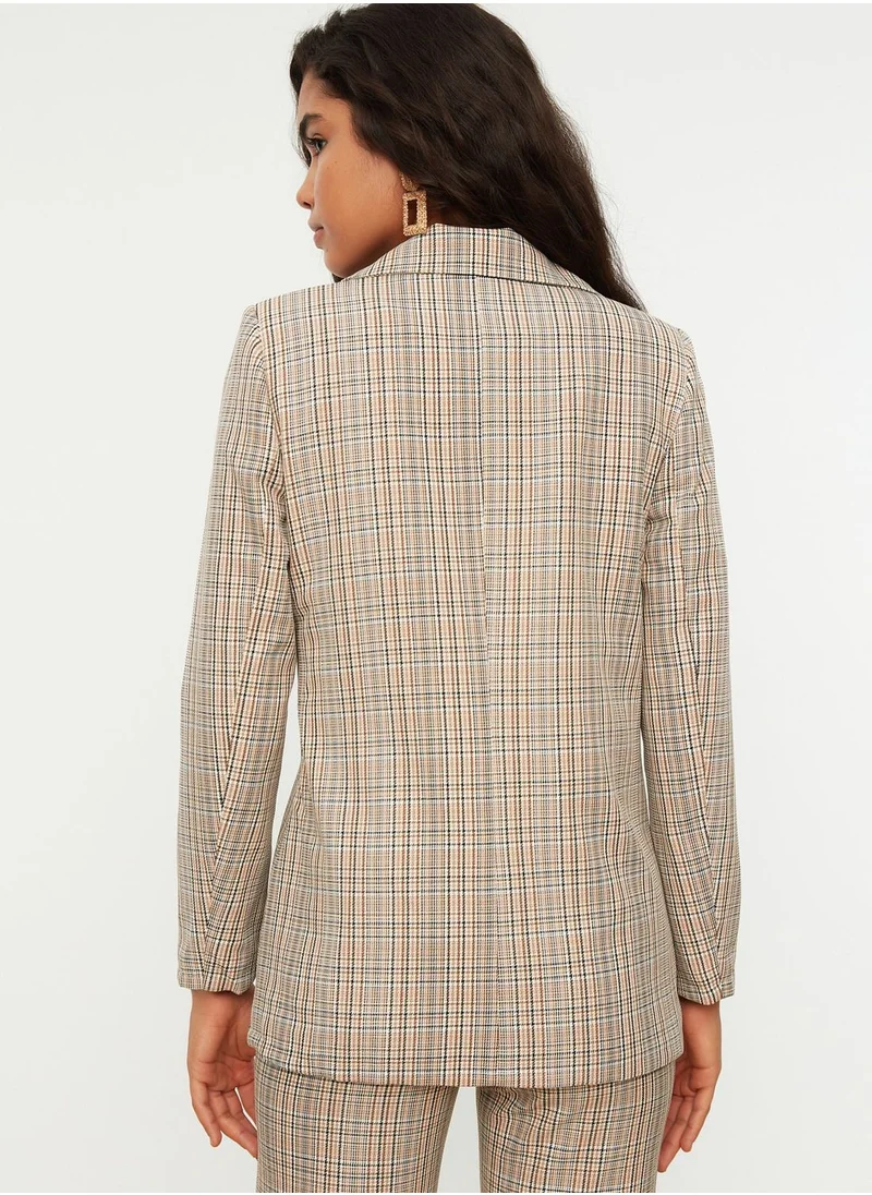 trendyol Printed Button Detail Blazer