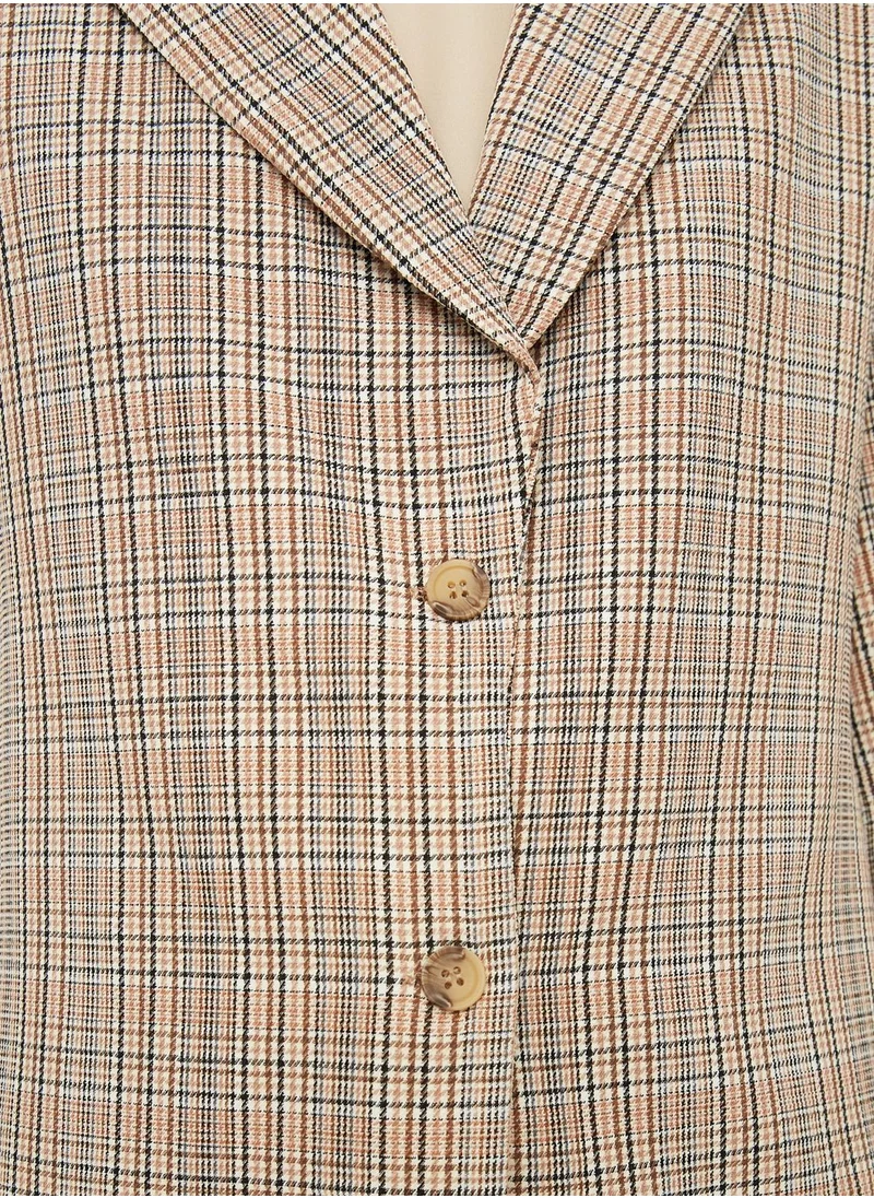 trendyol Printed Button Detail Blazer