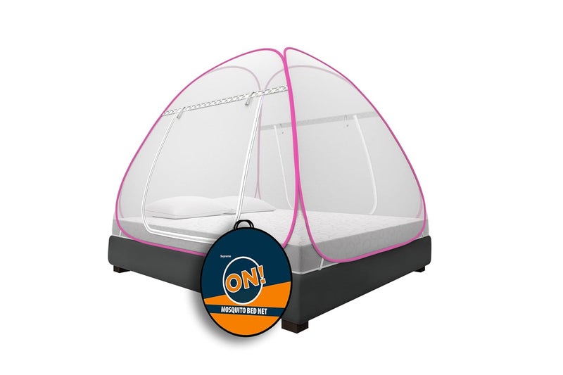 KOLAR Supreme On Double Bed Mosquito Net KingSize 65 Feet X 65 Feet Premium Machardani Strong and Durable 30 GSM Tent Type Foldable Corrosion Resistant - Image 1