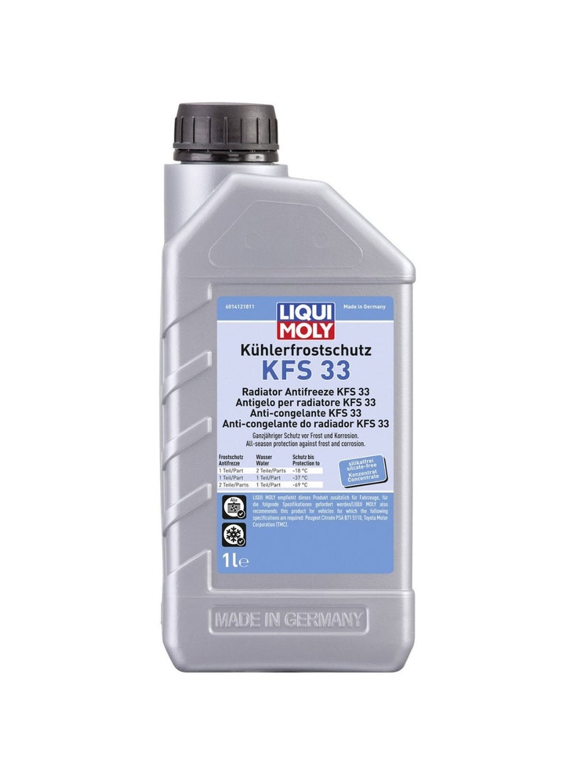 Liqui Moly Radiator Antifreeze KFS33 - 1L Blue-Green Concentrate - Image 1
