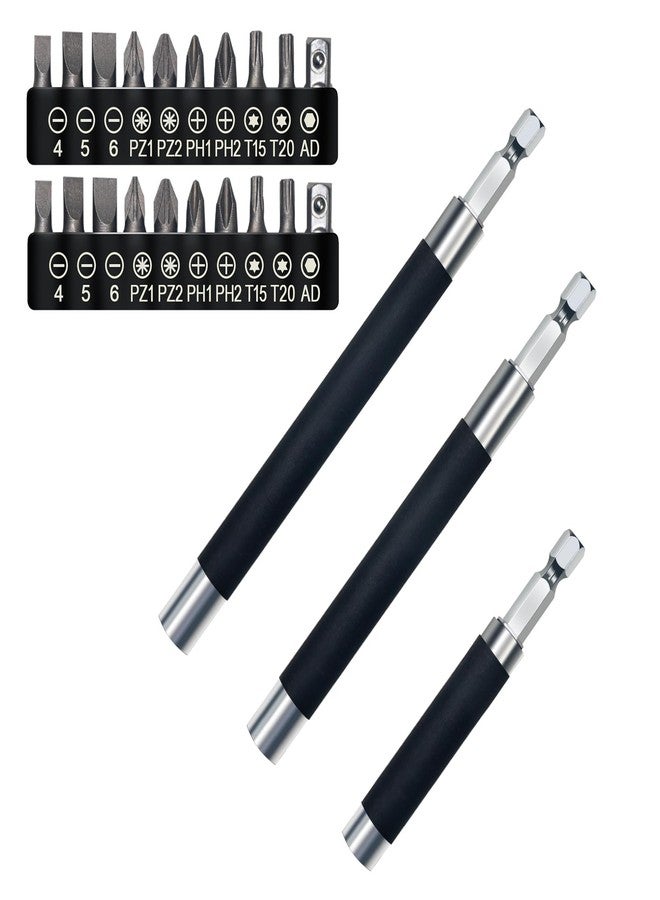 ELANE 3 Pcs/Set Magnetic Drill Bit Holder with 20 Pcs1inch Torx Security Bit Set,Drill Extension Bit Holder,Screwdriver Bit Holders - Image 2