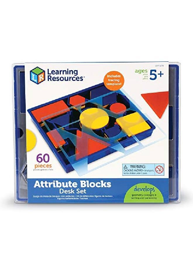 Learning Resources - Attribute Blocks Desk Set In Tray - Image 1
