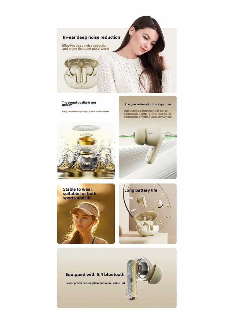 Wireless Earphone, Sports Bluetooth Headphones with Digital Display, Noise Cancelling, Long Battery Life, In-Ear Gaming Wireless Headphones, Heavy Bass, True Wireless Earbuds, ENC, Clear Calls, Lightweight Earphones, IPX5 Waterproof, Black - Image 3